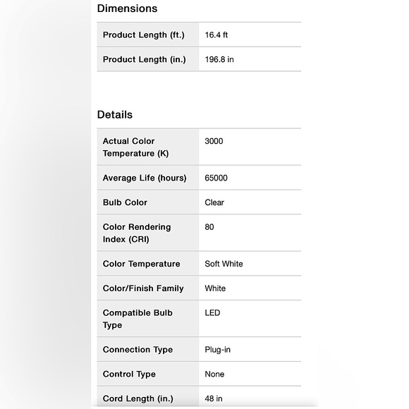 🆕 Commercial Electric 16 ft. LED AC Dimmable White Tape Light Kit - Picture 9 of 16